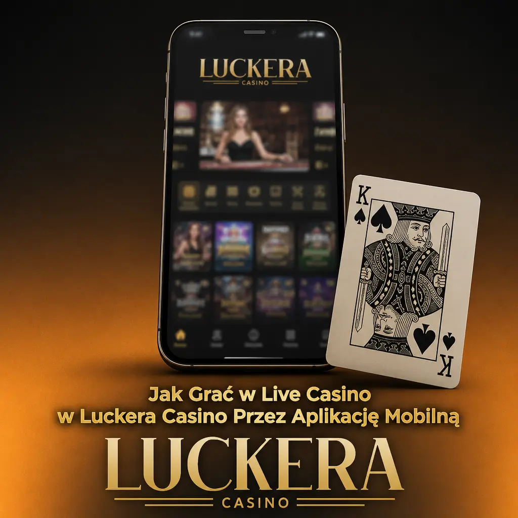 Aplikacja mobilna Luckera Casino na ekranie telefonu