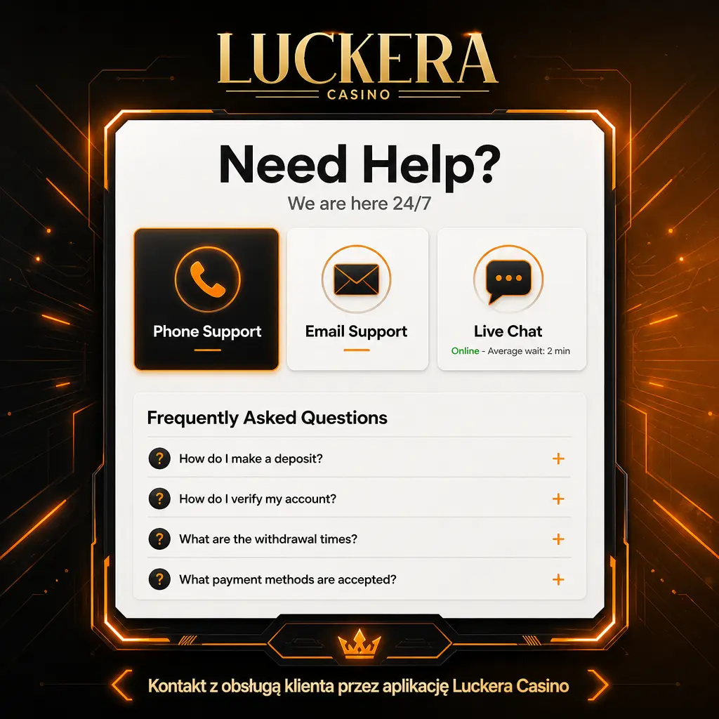 Obsługa klienta Luckera Casino w aplikacji mobilnej