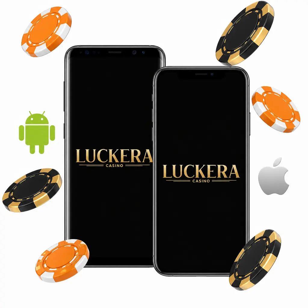Aplikacja Luckera Casino na telefonie z systemem Android i iOS